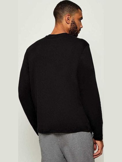 Calvin Klein Calvin Klein Erkek %100 Pamuklu Yuvarlak Yakalı Bol Kesim Uzun Kollu Siyah T-Shirt LV04LD227G-UB1