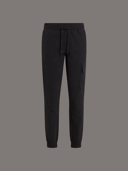 CALVIN KLEIN Calvin Kleın Erkek Beli Lastikli Regular Fit Cep Detaylı Kargo Siyah Eşofman Altı J30J326765-BEH