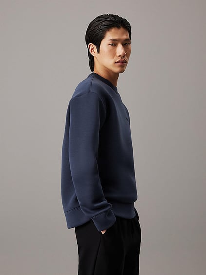 Calvin Klein Calvin Kleın Erkek Bisiklet Yaka Pamuklu Normal Kesim Mavi Sweatshirt K10K113570-PPK