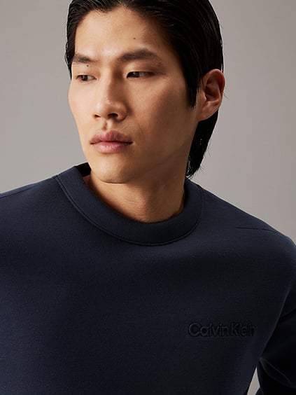 Calvin Klein Calvin Kleın Erkek Bisiklet Yaka Pamuklu Normal Kesim Mavi Sweatshirt K10K113570-PPK