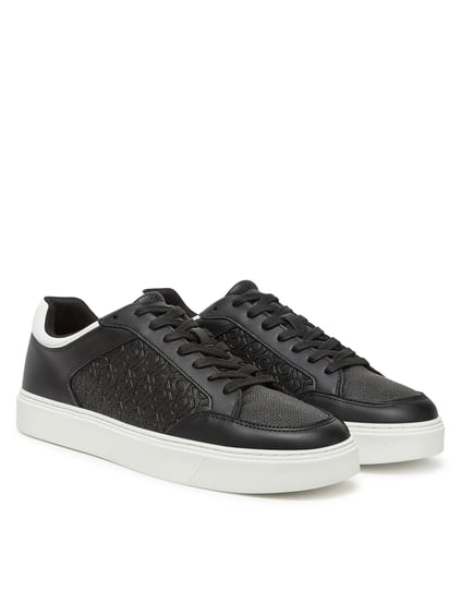 Calvin Klein Calvin Klein Erkek CK Monogram Logolu Düz Rahat Taban Düşük Bilekli Siyah Sneaker HM0HM01899-0GM