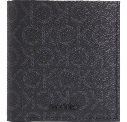 Calvin Klein Calvin Klein Erkek CK Monogram Logolu Ana Para ve Bozuk Para Bölmeli Siyah Cüzdan LV04D1040G-UB1