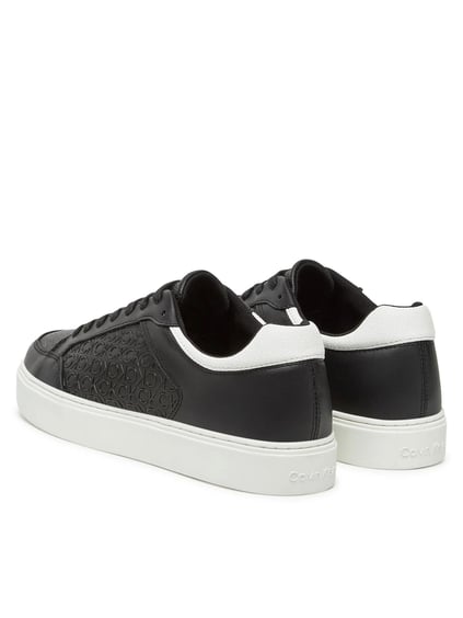 Calvin Klein Calvin Klein Erkek CK Monogram Logolu Düz Rahat Taban Düşük Bilekli Siyah Sneaker HM0HM01899-0GM