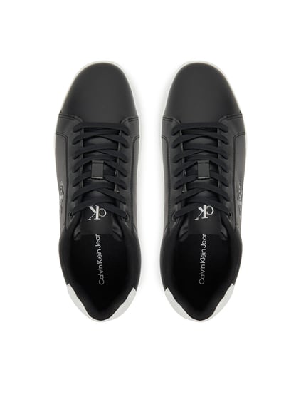 Calvin Klein Calvin Klein Erkek Deri Bağlamalı Düz Taban Yuvarlak Burun Ck Desenli Siyah Sneaker YM0YM01369-0GM