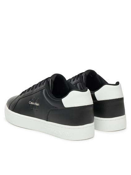 Calvin Klein Calvin Klein Erkek Deri Bağlamalı Düz Taban Yuvarlak Burun Ck Desenli Siyah Sneaker YM0YM01369-0GM