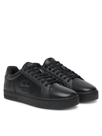 Calvin Klein Calvin Klein Erkek Deri Bağlamalı Düz Taban Yuvarlak Burun Ck Desenli Siyah Sneaker YM0YM01369-0GJ