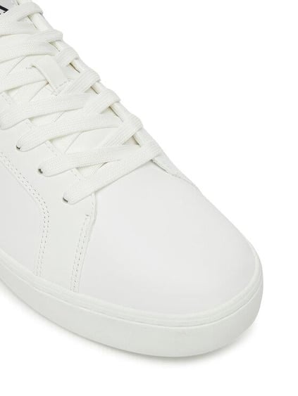 Calvin Klein Calvin Klein Erkek Deri Bağlamalı Düz Taban Yuvarlak Burun Ck Desenli Beyaz Sneaker YM0YM01369-01W