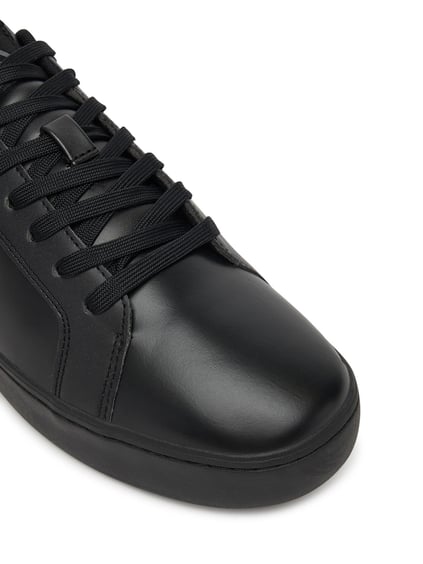 Calvin Klein Calvin Klein Erkek Deri Bağlamalı Düz Taban Yuvarlak Burun Ck Desenli Siyah Sneaker YM0YM01369-0GJ