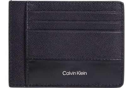 Calvin Klein Calvin Kleın Erkek Dikiş Detaylı Rahat Taşınabilir Deri Siyah Kartlık K50K512690-BEH