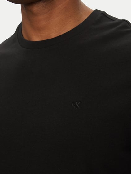 Calvin Klein Calvin Klein Erkek Dokuma Bisiklet Yaka Kısa Kollu Günlük Siyah T-Shirt LV040HM265-UB1