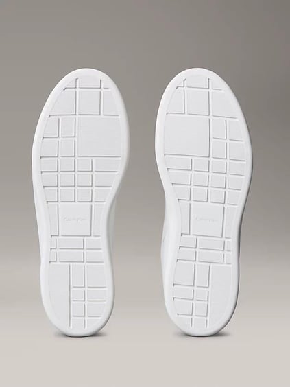 Calvin Klein Calvin Klein Erkek Düşük Bilekli Yüksek Taban Nefes Alabilen Üst Yüzeyli Deri Beyaz Sneaker YM0YM01354-0GM