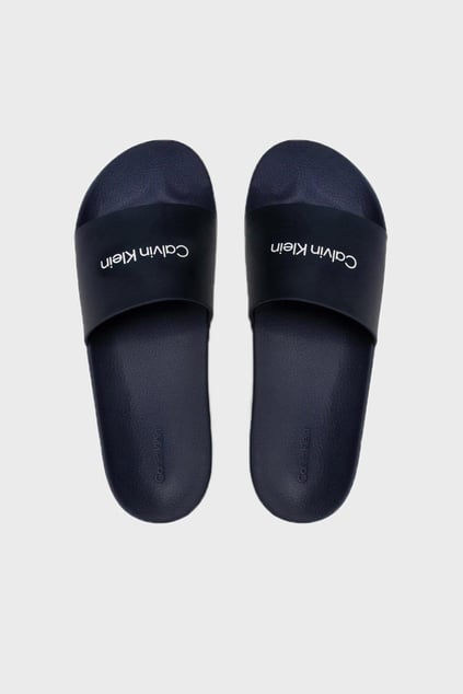 Calvin Klein Calvin Klein Erkek Düz Taban Logo Baskılı Rahat Spor Stil Lacivert Terlik HM0HM00455-DW4