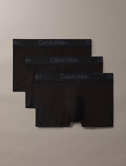 Calvin Klein Calvin Klein Erkek Elasitk Logolu Bel Bantlı Nefes Alabilen Dokuma Kumaş 3'lü Siyah Boxer LV00NB4192-UB1