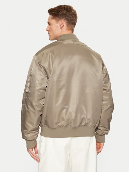 Calvin Klein Calvin Kleın Erkek Fermuar Kapamalı Dik Yaka Uzun Kollu Bej Ceket 00040EM524-PAV
