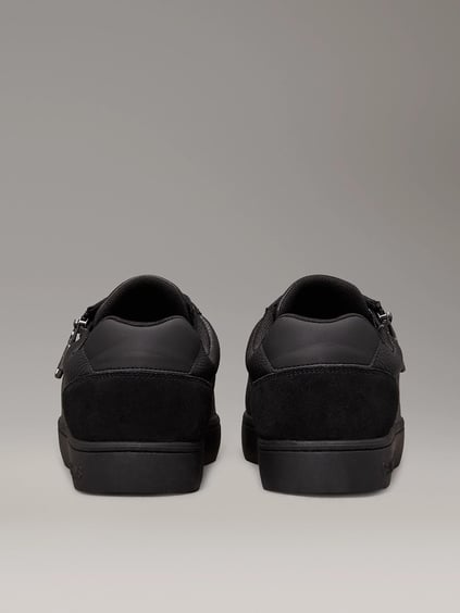 CALVIN KLEIN Calvin Kleın Erkek Fermuar Detaylı Düz Rahat Taban %100 Deri Siyah Sneaker YM0YM01254-0GJ
