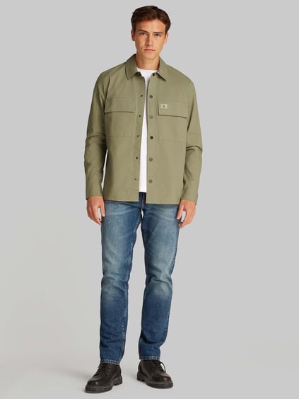 CALVIN KLEIN Calvin Kleın Erkek Gömlek Yaka Cep Detaylı Regular Fit Yeşil Gömlek J30J327584-PK8