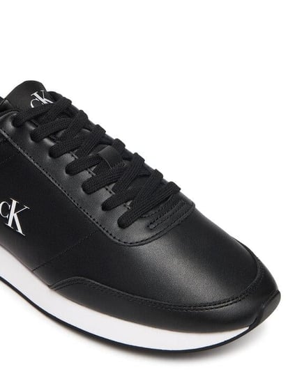 Calvin Klein Calvin Klein Erkek Kalın Rahat Taban Bağcıklı Deri Siyah Sneaker YM0YM01355-0GM