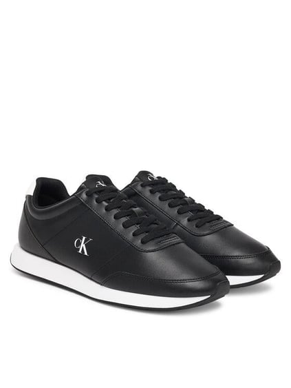 Calvin Klein Calvin Klein Erkek Kalın Rahat Taban Bağcıklı Deri Siyah Sneaker YM0YM01355-0GM
