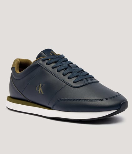 Calvin Klein Calvin Klein Erkek Kalın Rahat Taban Bağcıklı Deri Lacivert Sneaker YM0YM01355-0ZT
