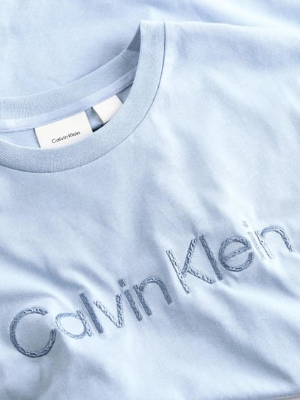 Calvin Klein Calvin Klein Erkek Kısa Kollu Pamuklu Bisiklet Yaka Calvin Klein Yazı Detaylı Lacivert T-Shirt K10K114169-DWE