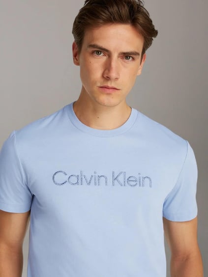 Calvin Klein Calvin Klein Erkek Kısa Kollu Pamuklu Bisiklet Yaka Calvin Klein Yazı Detaylı Lacivert T-Shirt K10K114169-DWE