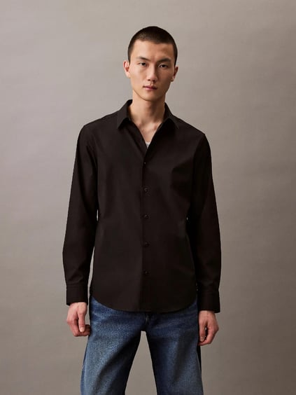 Calvin Klein Calvin Klein Erkek Klasik Kesim Pamuklu Uzun Kollu Siyah Gömlek LV04LB148G-UB1