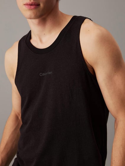 Calvin Klein Calvin Klein Erkek Kolsuz Dar Yuvarlak Yaka Pamuklu Siyah Atlet KM0KM01139-BEH