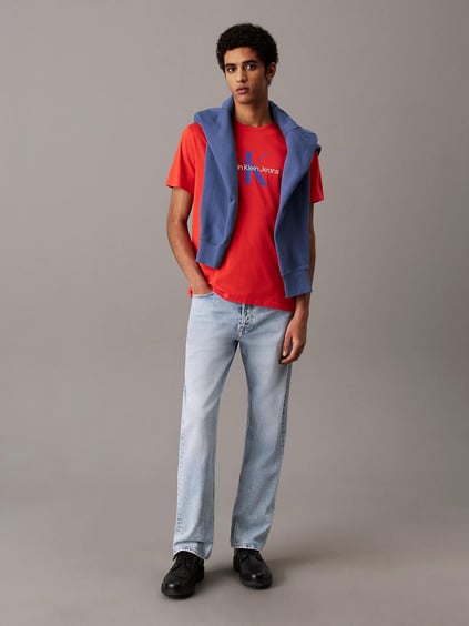 Calvin Klein Calvin Klein Erkek Logolu Bisiklet Yaka Kısa Kol Standart Kırmızı T-Shirt LV040EM286-TNC