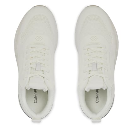 Calvin Klein Calvin Kleın Erkek Marka Logolu Bağcıklı Kaydırmaz Tabanlı Günlük Beyaz Sneaker HM0HM01283-0K4