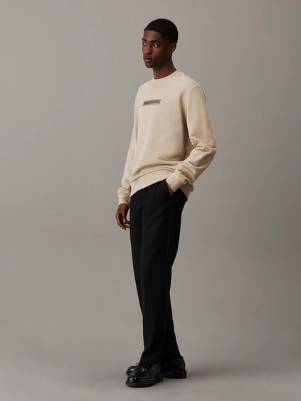 Calvin Klein Calvin Kleın Erkek Marka Logolu Uzun Kollu Rahat Gri Sweatshirt K10K113566-PKR
