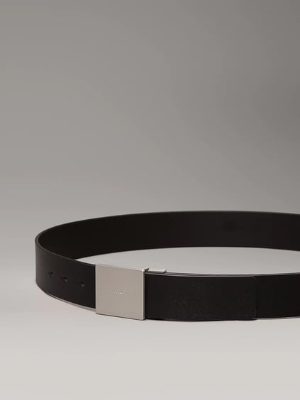 Calvin Klein Calvin Kleın Erkek Metal Plaka Tokalı Deri Siyah Kemer K50K512660-BEH