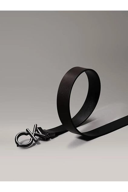 Calvin Klein Calvin Kleın Erkek Metal CK Logo Tokalı %100 Deri Siyah Kemer K50K510354-BAX
