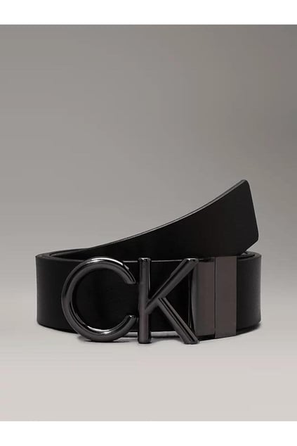 Calvin Klein Calvin Kleın Erkek Metal CK Logo Tokalı %100 Deri Siyah Kemer K50K510354-BAX