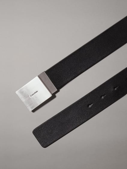 Calvin Klein Calvin Kleın Erkek Metal Plaka Tokalı Deri Siyah Kemer K50K512660-BEH