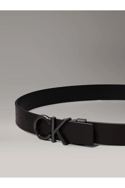 Calvin Klein Calvin Kleın Erkek Metal CK Logo Tokalı %100 Deri Siyah Kemer K50K510354-BAX