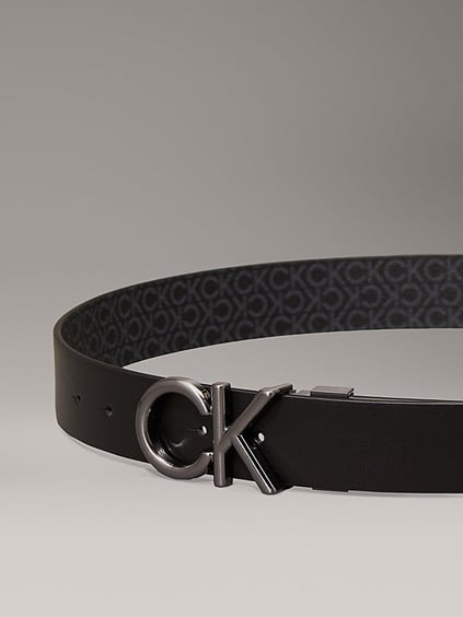 Calvin Klein Calvin Klein Erkek Metal CK Logolu %100 Deri Siyah Kemer K50K512829-01R