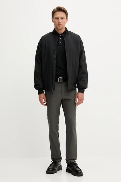 Calvin Klein Calvin Klein Erkek Normal Kalıp Fermuarlı Su Geçirmez Bomber Siyah Ceket LV04LC513G-UB1