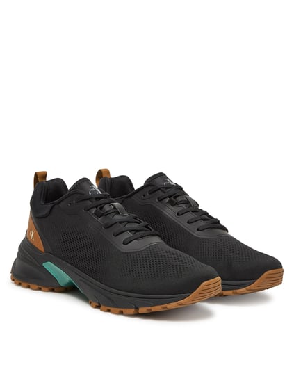 Calvin Klein Calvin Klein Erkek Orta Kalın Fileli Kumaş Yuvarlak Burun Rahat Taban Siyah Sneaker YM0YM01284-01O