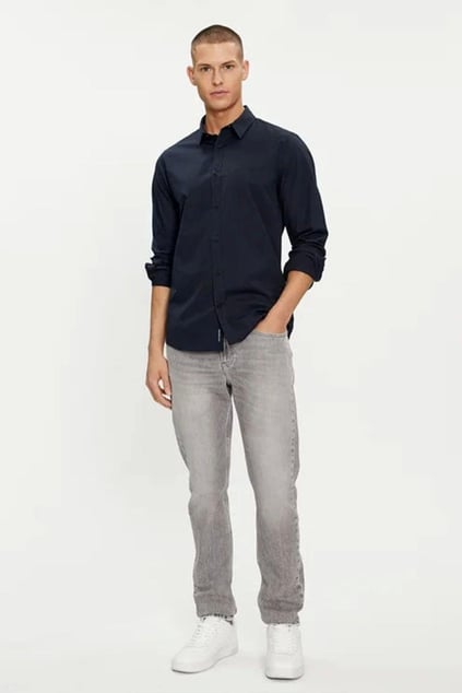 CALVIN KLEIN Calvin Kleın Erkek Pamuklu Slim Fit Günlük Kullanım Lacivert Gömlek J30J324614-CHW