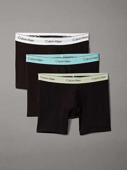 Calvin Klein Calvin Klein Erkek Pamuklu Beli Lastikli Slim Fit 3'lü Paket Siyah Boxer LV00NB4394-VRB