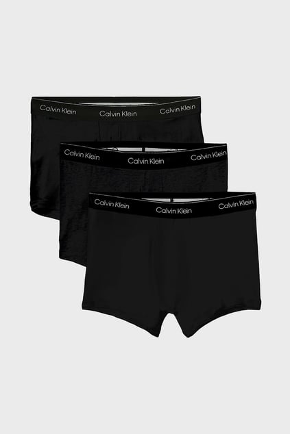 Calvin Klein Calvin Klein Erkek Pamuklu Slim Fit Beli Elastik Bantlı 3'lü Siyah Boxer LV00NB4392-TM6