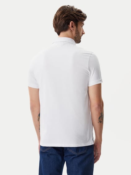 Calvin Klein Calvin Klein Erkek Pamuklu Normal Kalıp Kısa Kollu Beyaz Polo Yaka T-Shirt LV040HM281-YAA
