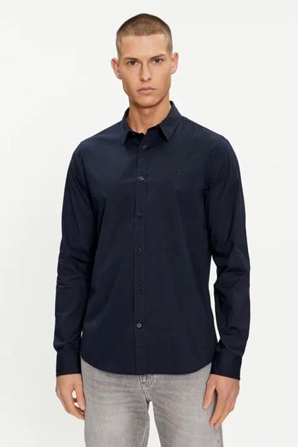 CALVIN KLEIN Calvin Kleın Erkek Pamuklu Slim Fit Günlük Kullanım Lacivert Gömlek J30J324614-CHW