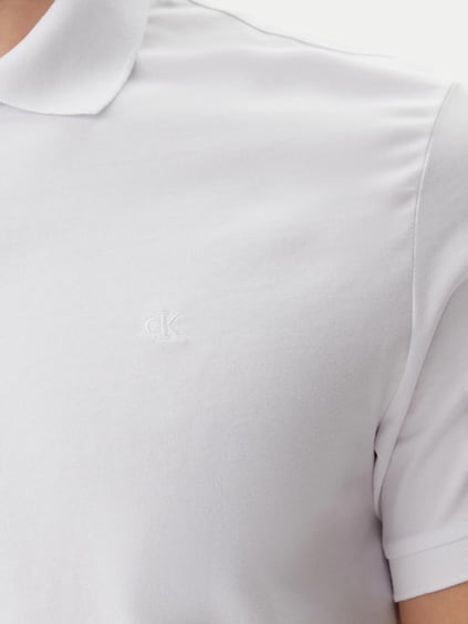Calvin Klein Calvin Klein Erkek Pamuklu Normal Kalıp Kısa Kollu Beyaz Polo Yaka T-Shirt LV040HM281-YAA