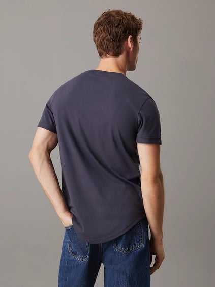CALVIN KLEIN Calvin Kleın Erkek Pamuklu Kısa Kollu Yuvarlak Yaka Mavi T-Shirt J30J323482-CGE