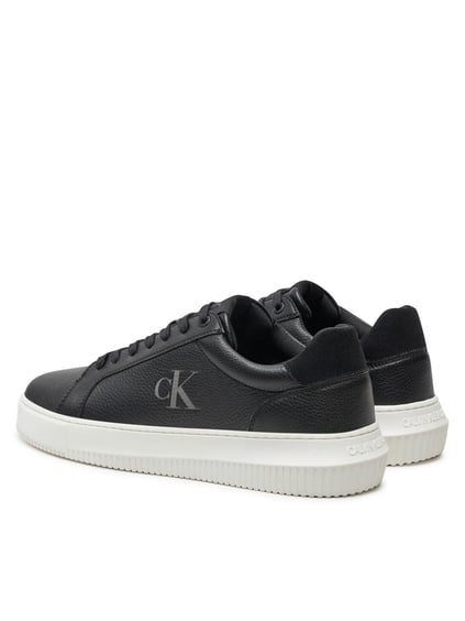 Calvin Klein Calvin Kleın Erkek Rahat Düz Taban Deri Siyah Sneaker YM0YM01253-0GM