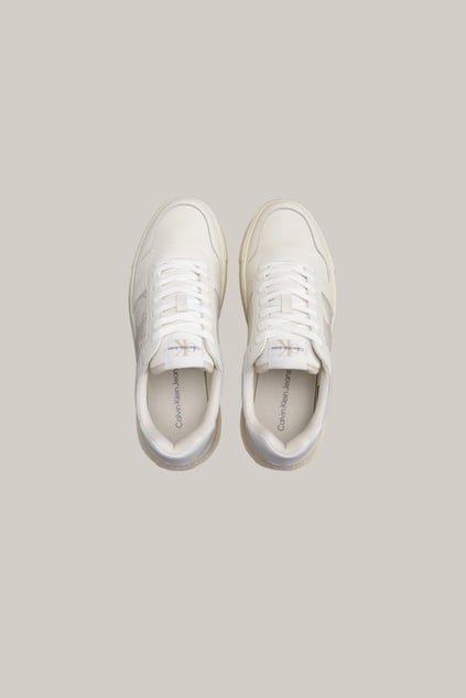 CALVIN KLEIN Calvin Kleın Erkek Rahat Düz Taban Düşük Bilekli Deri Beyaz Sneaker YM0YM01161-0LH