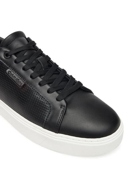 Calvin Klein Calvin Klein Erkek Rahat Düz Taban Düşük Bilekli Nefes Alabilir Dış Yüzey Tasarımlı Siyah Sneaker HM0HM01870-0GM