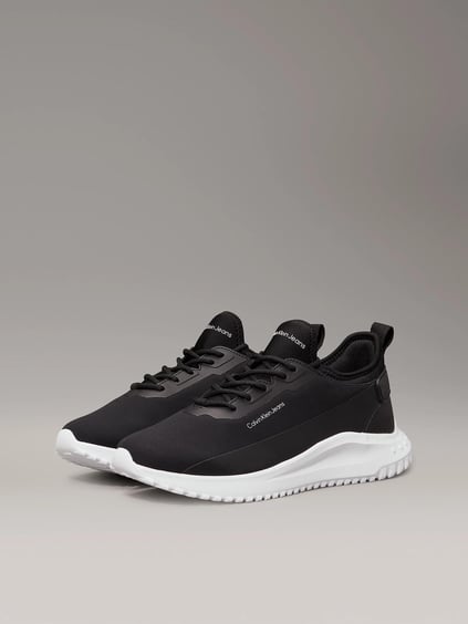 CALVIN KLEIN Calvin Kleın Erkek Rahat Yüksek Taban Kumaş Detaylı Deri Siyah Sneaker YM0YM01170-0GM