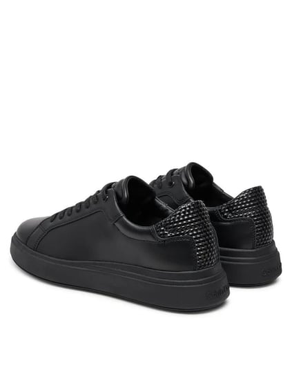 Calvin Klein Calvin Kleın Erkek Rahat Düz Taban Pürüzsüz Üst Yüzey Deri Siyah Sneaker HM0HM01659-0GJ